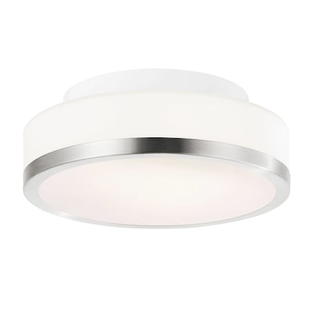 Cwi Lighting Frosted 1 Light Drum Shade Flush Mount With Satin Nickel Finish 5479C8SN-R